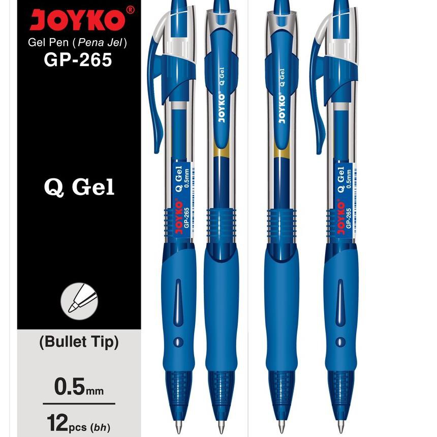 

PROMO BESAR KODE-655 Gel Pen Pulpen Pena Joyko GP-265 Blue Q Gel 0.5 mm 1 Box 12 Pcs