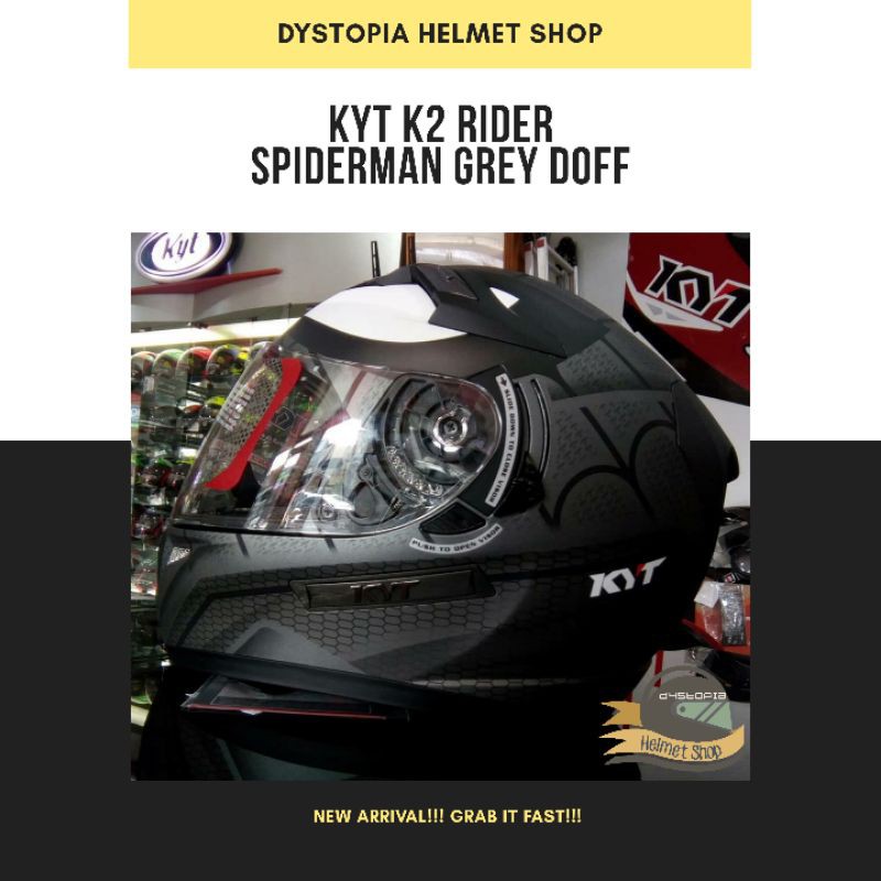 KYT K2 Rider Spiderman Grey Doff Helm Full Face KYT K2 Rider Grey Doff