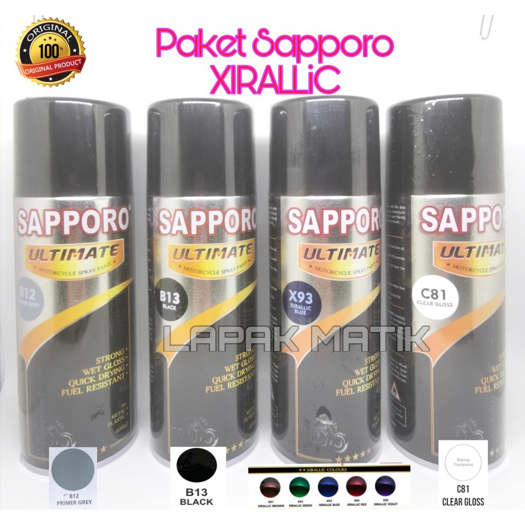 Paket Pilok Xirallic Red Brown Green Blue Violet Sapporo Ultimate 400ml