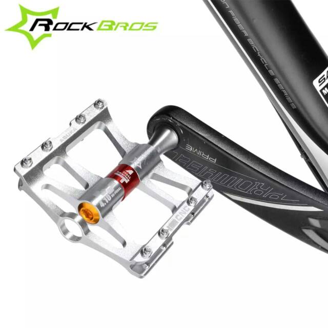 Pedal mtb 4 bearing rockbros silver metalic