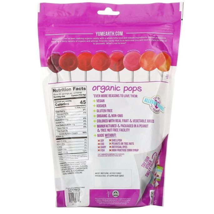 

YUMEARTH ORGANIC POPS VITAMIN C ASSORTED FLAVORS - 40 POPS - 241 G