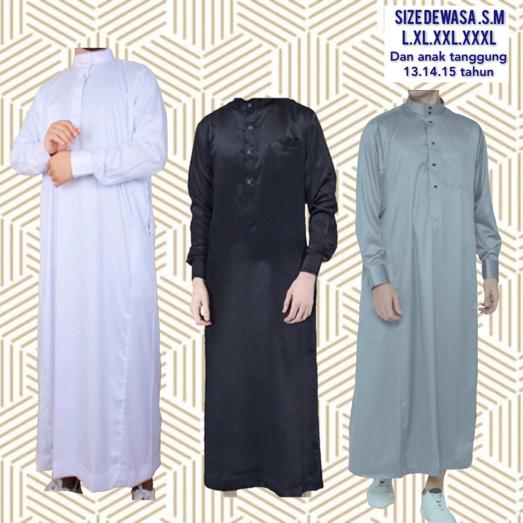 jubah MANSET gamis pria jubah haromain gamis laki laki manset jubah arab gamis arab