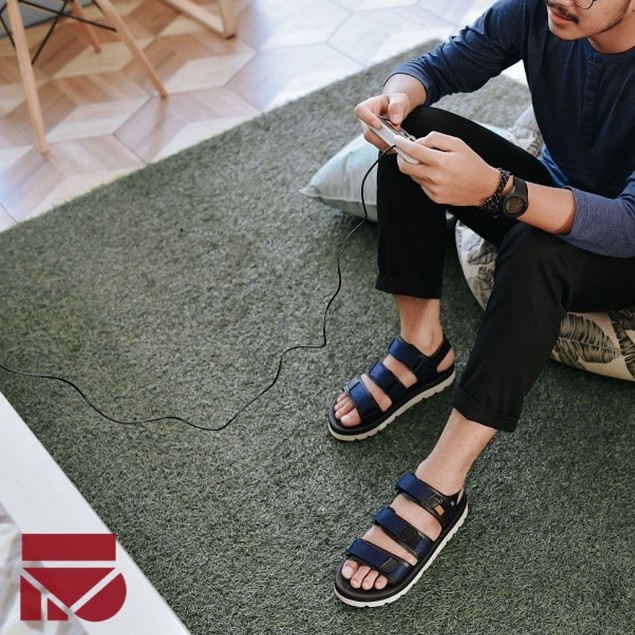 Sandal Gunung Ori Santai Simple Casual Pria Cowok Men Sendal Footwear | Crown Navy | FORIND x FSTP