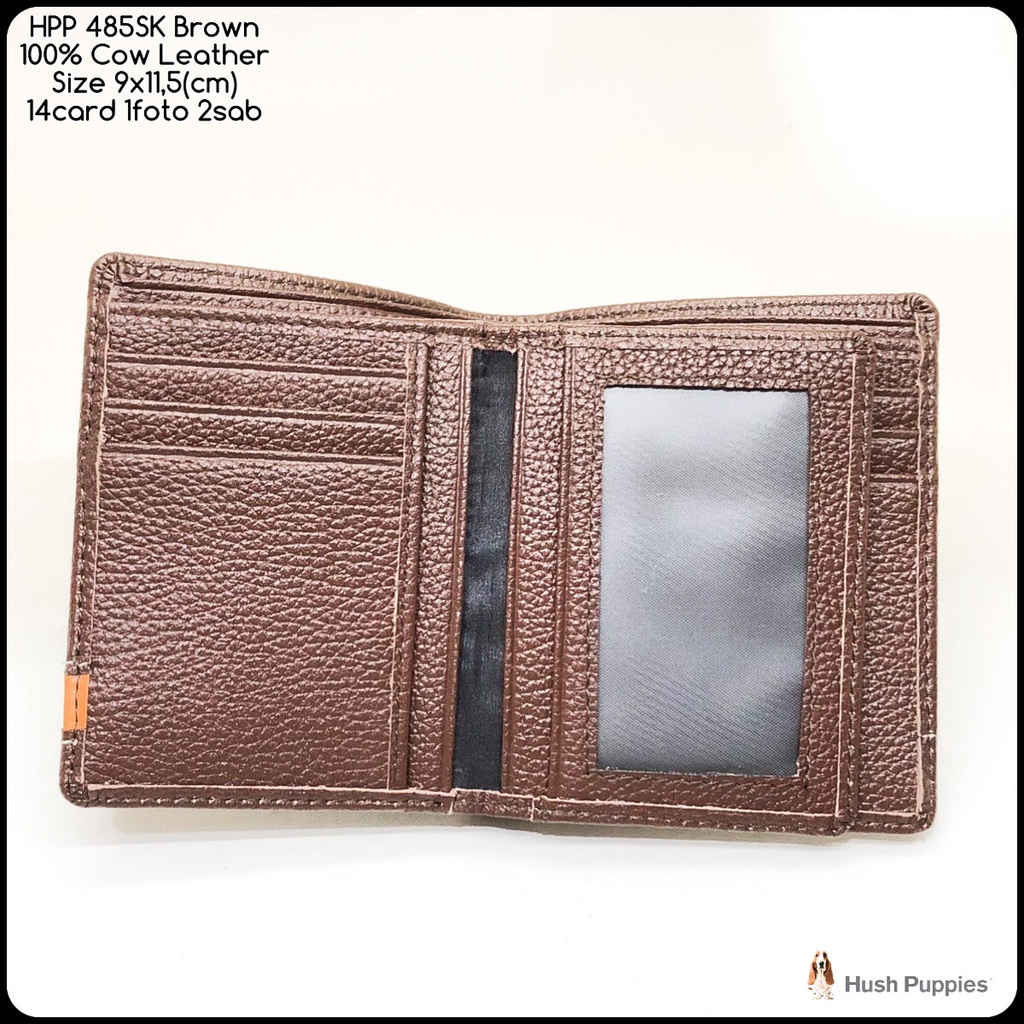 dompet kulit hushpuppies 485SK brown premium quality kulit sapi asli dompet fashion