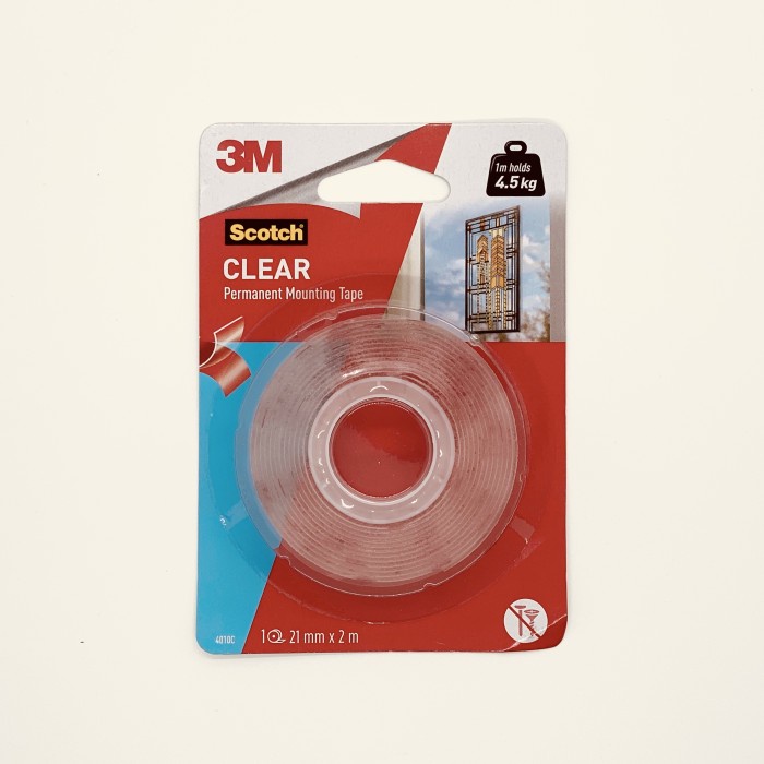 

Gaya Clear Permanent Mounting Tape Scotch 3M 2 Meter Murah