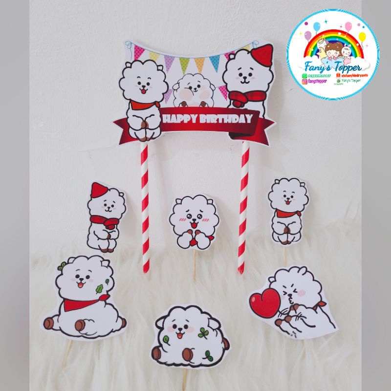 Topper RJ topper BT21 topper ulang tahun topper puding topper tart hiasan ultah