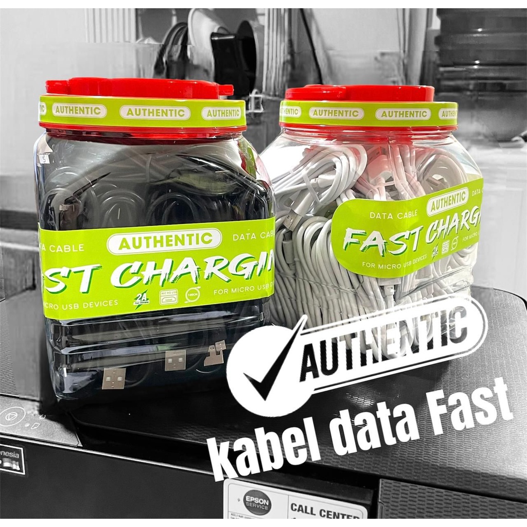 Kabel data AUTHENTIC 2.1A FAST CHARGING MICRO TYPEC 1 TOPLES  ISI 50PCS