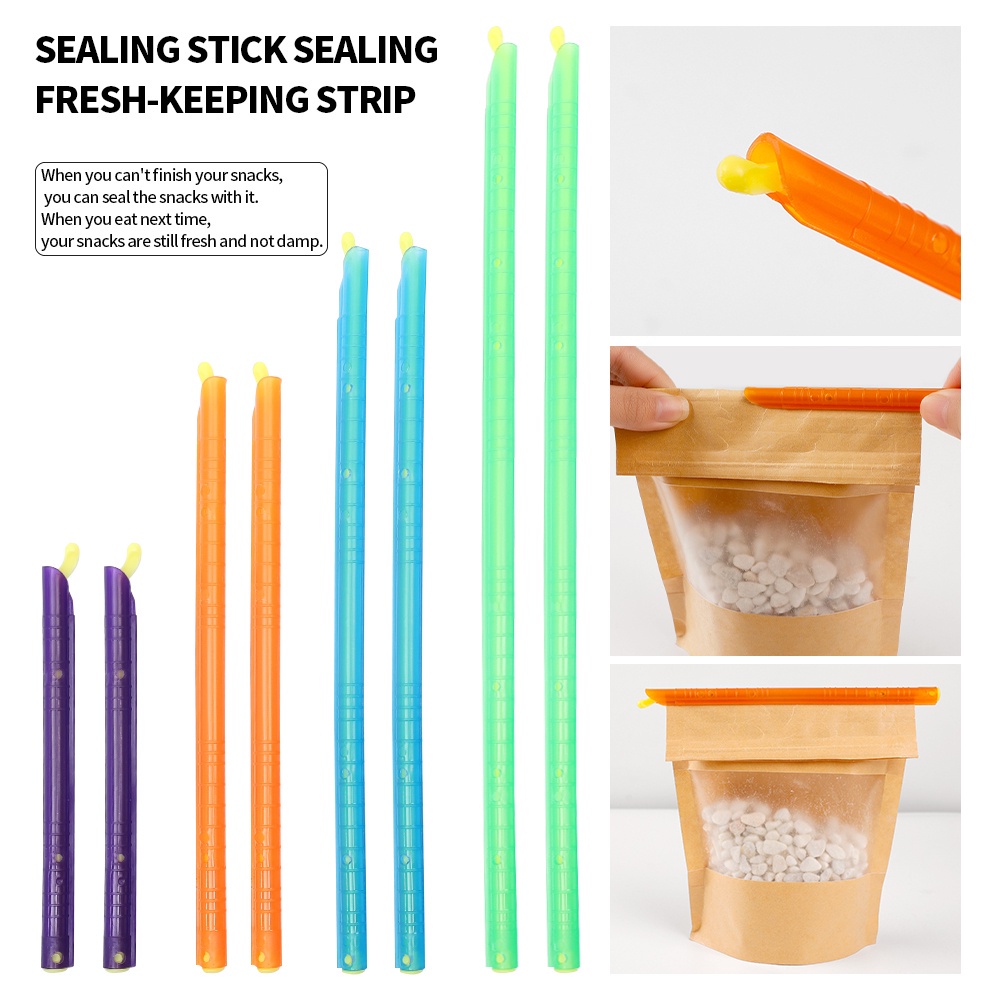 12-28.5cm Reusable Portable Kitchen Storage Food Snack Seal Sealing Bag Clips/Kantong Penyimpanan Makanan Segar Sealer Seal Stick/Sealing Clamp Sealing Rod Strip Aksesoris Dapur