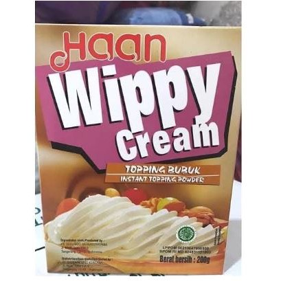 

Haan Whippy Cream Whip Cream Whipping Krim Bubuk Powder 200 gr KEMASAN ASLI
