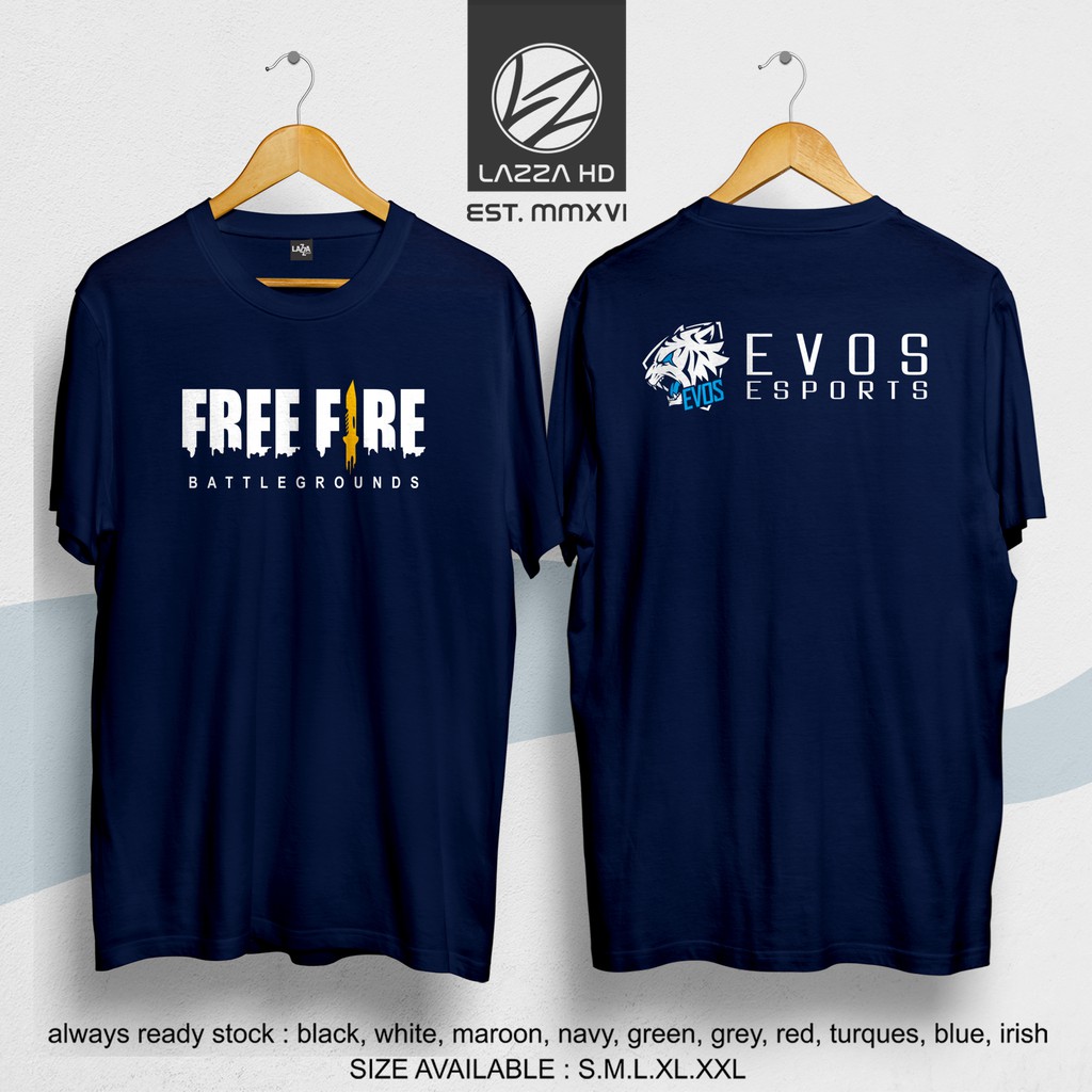 Kaos Baju Distro FREE FIRE GARENA TEAM EVOS ESPORTS Terlaris