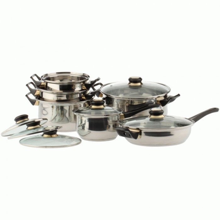 Vicenza Panci Set V-612 / Vicenza Stainless Cookware V612 / Panci Vicenza Original