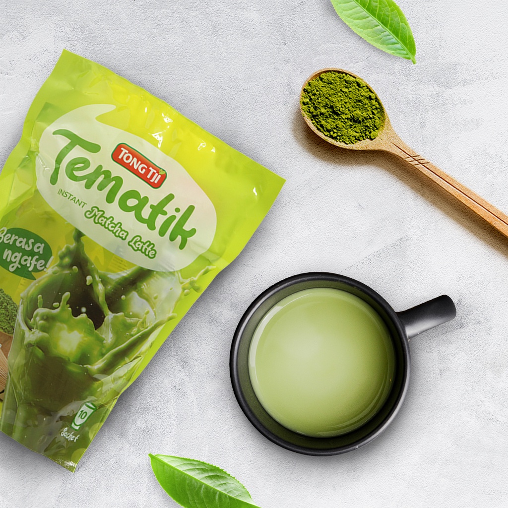 Tong Tji Tematik Matcha Latte  Pouch 10s, per Karton isi 10 pouch