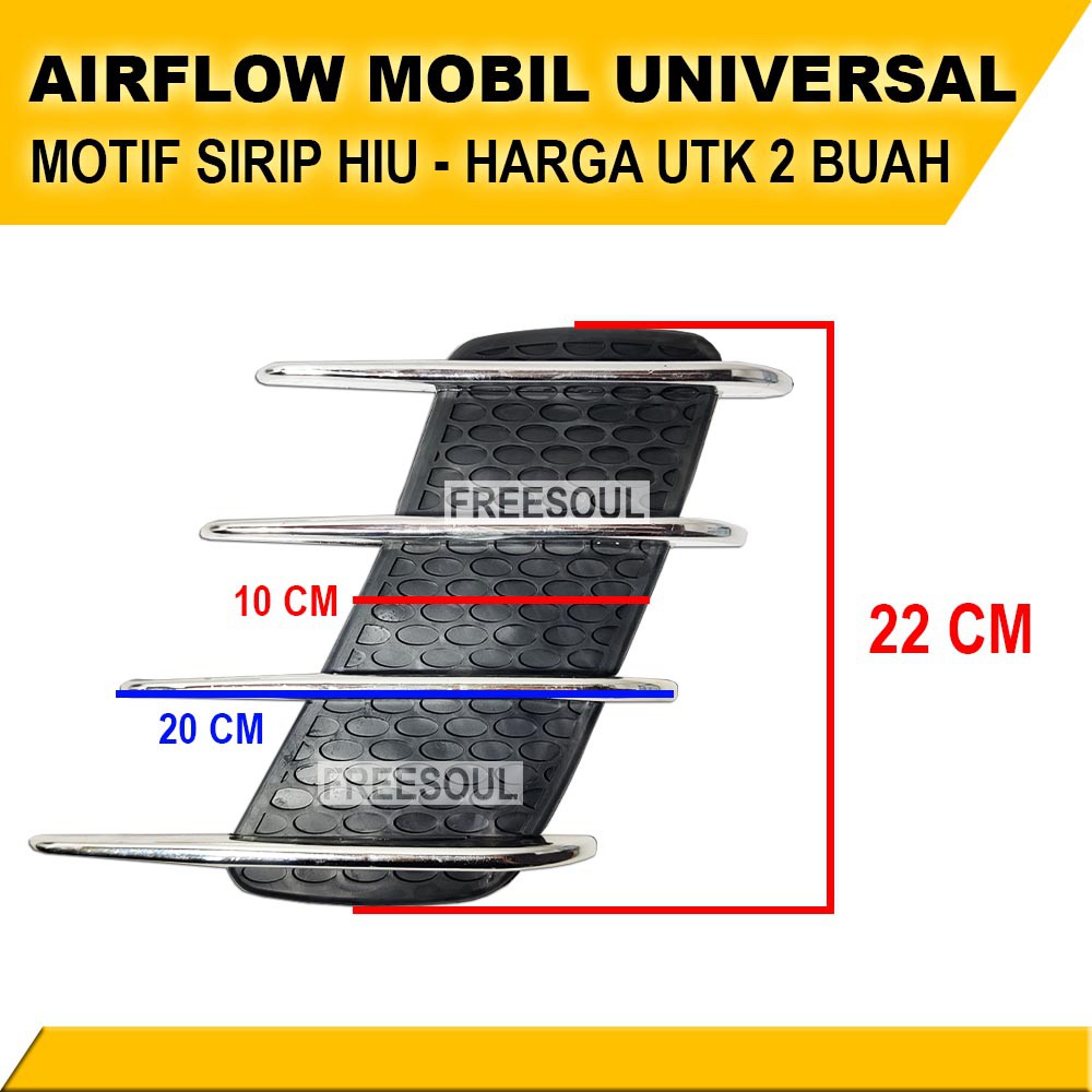 Airflow Variasi Model Sirip Hiu - Stiker Sirip Samping Mobil Universal