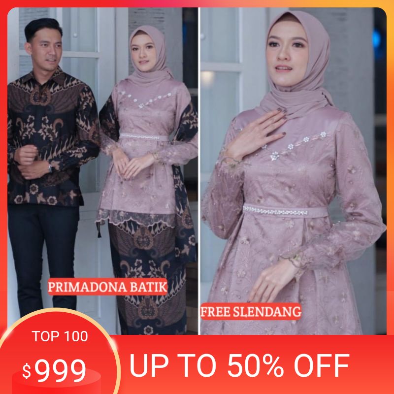 Set Kebaya Couple Kebaya Modern Baju Wisuda Tunangan Lamaran Terbaru Baju Batik Brokat Couple arunik