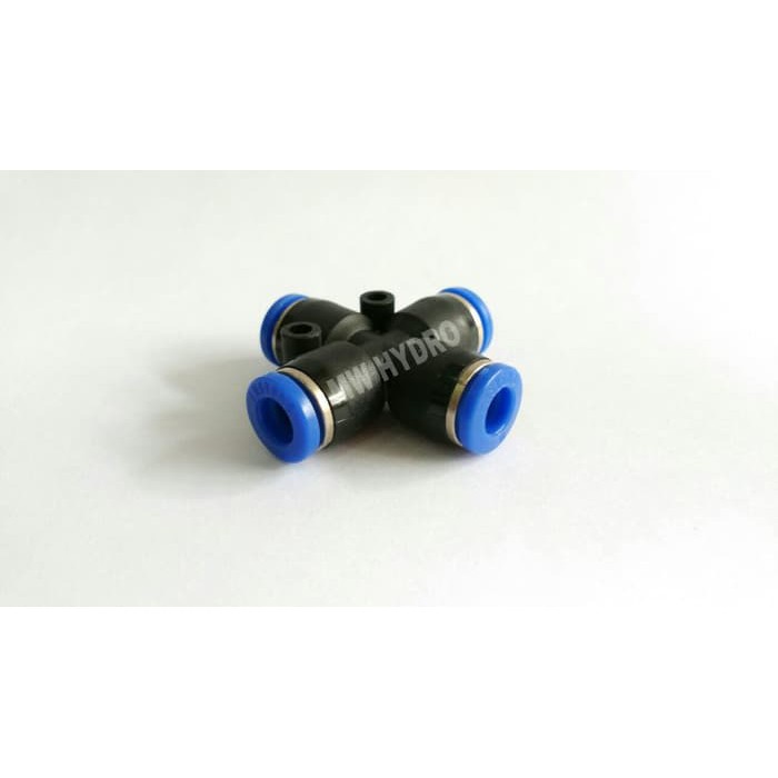 Cross 6 mm - PU Quick Connector / Fitting Push In - Plastik