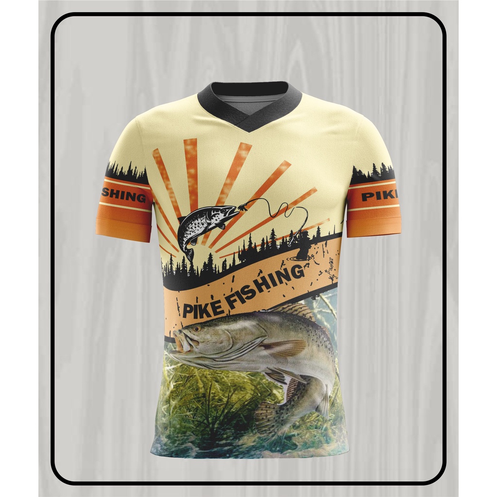 Kaos Mancing Lengan Pendek Pria Custom Nama dan Logo Kaos Jersey Mancing Mania full printing kwalita
