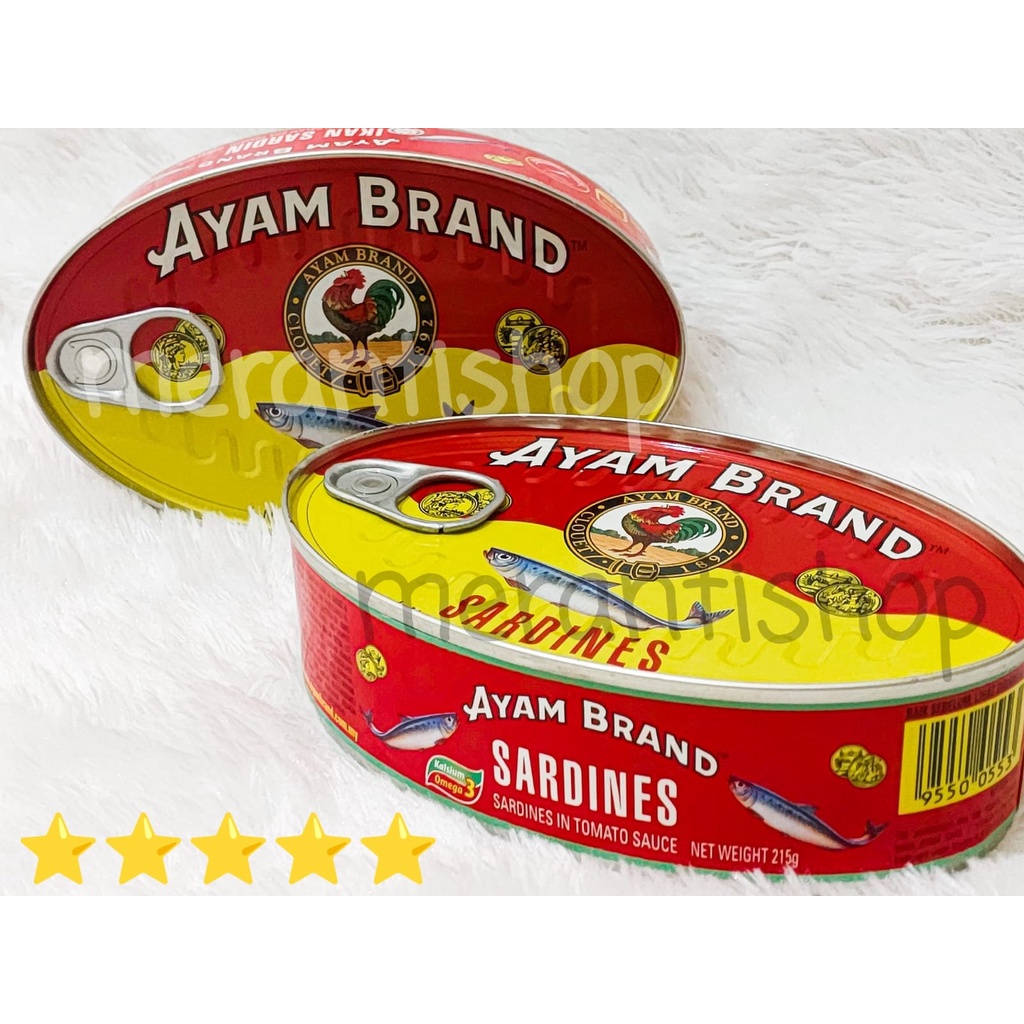 

Ikan Sardines Ayam Brand 215gram / Sardines With Tomato Sauce / Sardine Fish / Ikan Sardin Kaleng