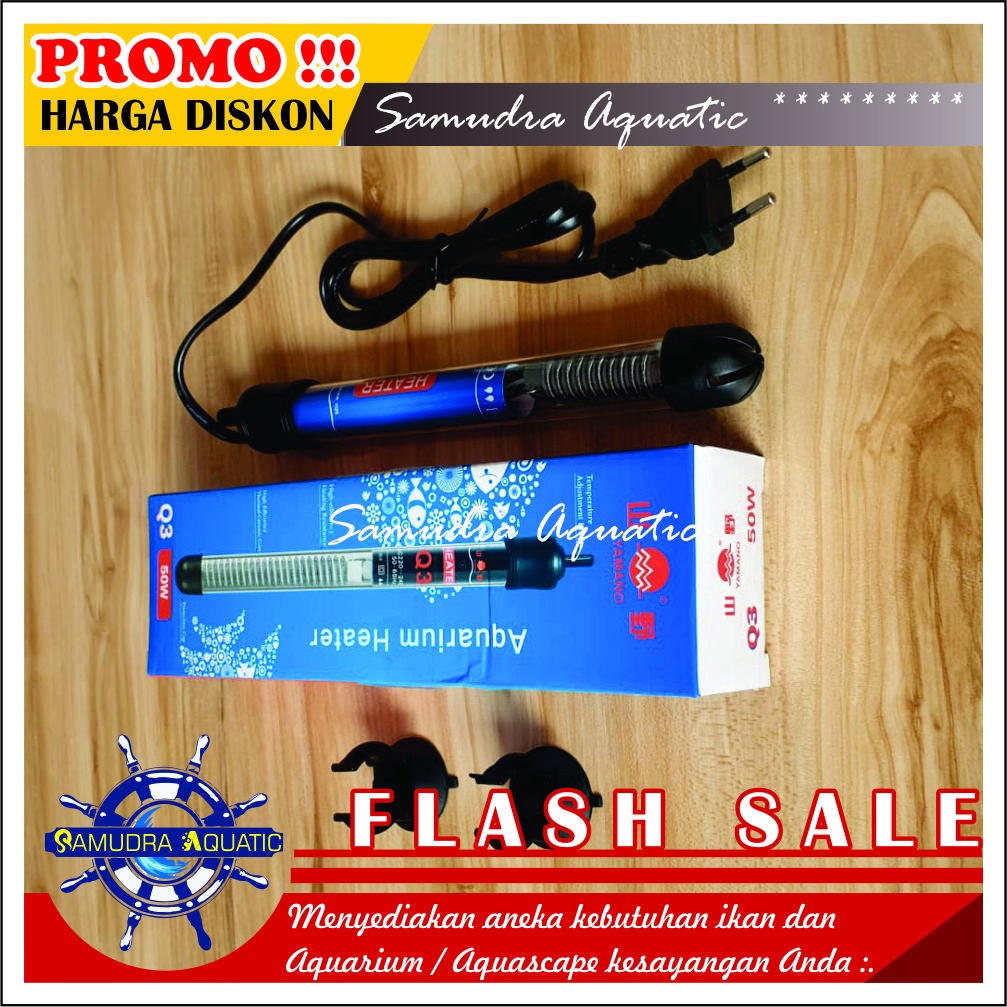 HEATER Pemanas Aquarium 50 Watt, Hiter Penghangat Air Aquarium Aquascape (GRATIS BubleWrap)