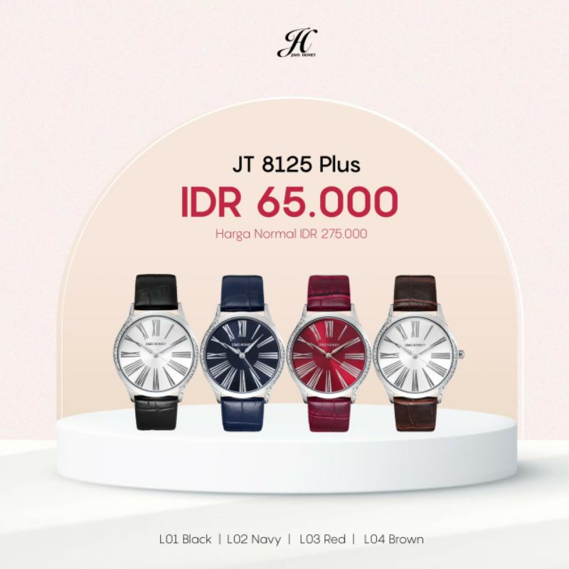 Premium (RRW) JIMS HONEY JT 8125 PLUS JAM TANGAN WANITA JIMSHONEY KULIT JH PROMO 9.9 Distributor