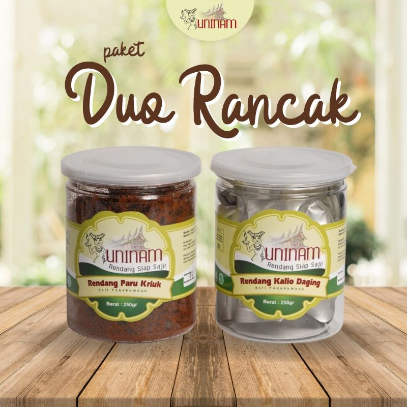 

Paket Rancak (Rendang Paru kriuk 250gr dan Rendang Daging Kalio 250gr)