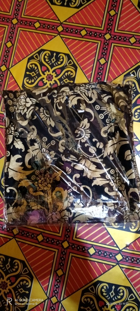Batik Couple Blouse Hem Bakung Gold Sarimbit Terlaris Alkhalis