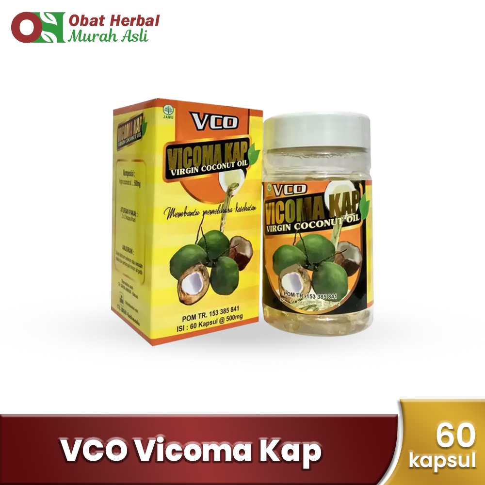 Obat Herbal | VCO Vicoma Kap | Obat Influensa | Obat Kanker | Virgin Coconut Oil | 60 Kapsul