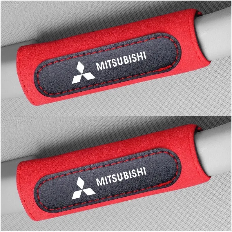 1 / 2pcs Cover Pelindung Handle Pintu Mobil Bahan Kulit Untuk Mitsubishi Lancer Pajero Outlander