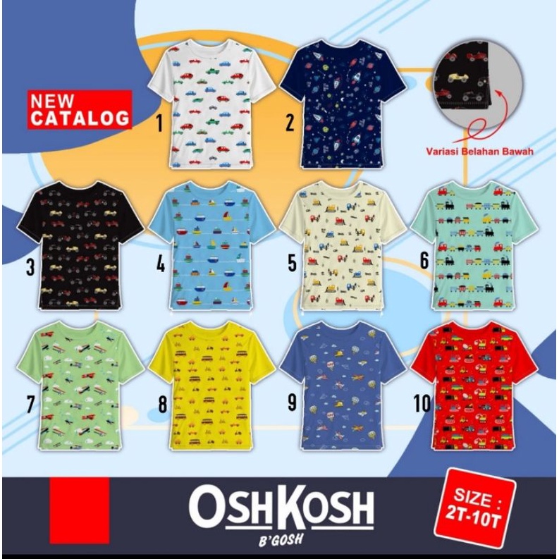 Kaos anak, size 2-10T, OshKosh, kaos full print
