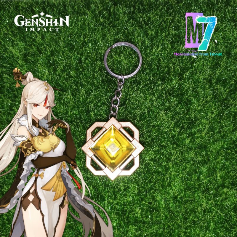Genshin Impact Keychain 3D Gantungan Kunci Liyue Vision Geo