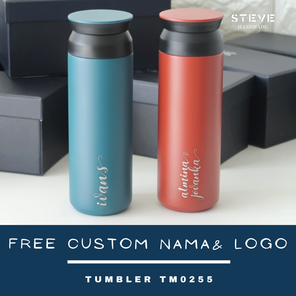 Botol minum stainless termos vacuum tumbler travel mug TM0255 Red Custom Tahan Panas dan dingin