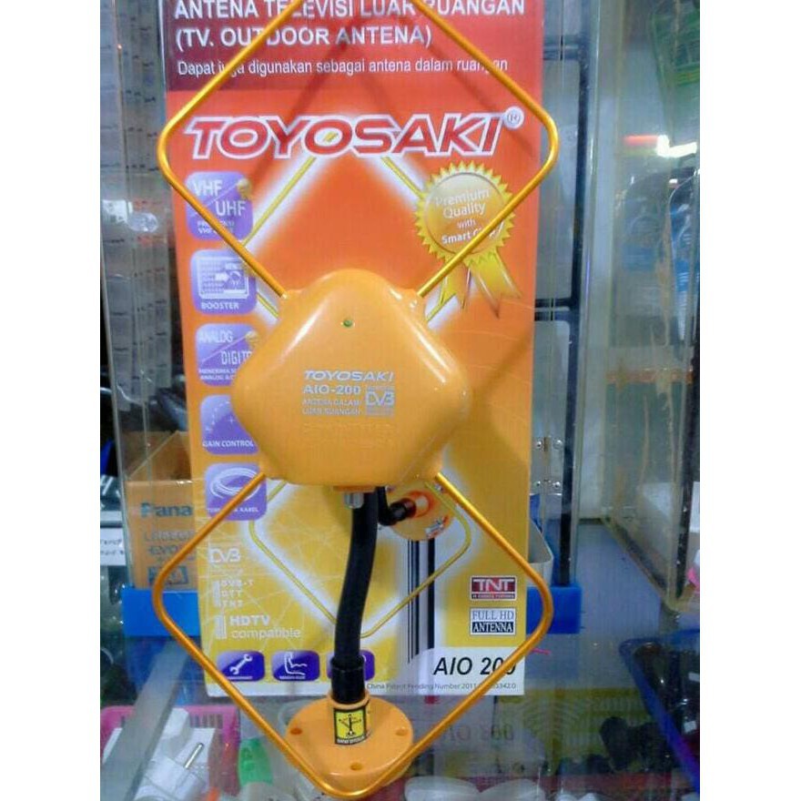 ANTENA Digital Analog OUTDOOR INDOOR TOYOSAKI DILENGKAPI BOOSTER Type AIO-200