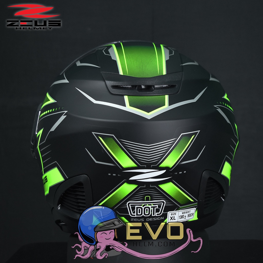 HELM ZEUS ZS-611 MATT BLK - TT18 YELLOW