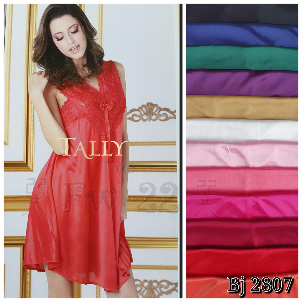 Baju Tidur Wanita Daster Tally 2807 Berbahan Satin Kualitas Premium yang Lembut dan Nyaman