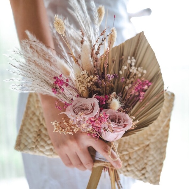 READY CORAL SAND Bouquet | Buket Kering | Dried Bouquet | Bunga Wedding | Bunga Aesthetic | Bunga Es