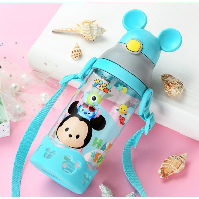 BOTOL MINUM ORIGINAL DISNEY TSUM BPA FREE 530ml dengan sedotan-N4265