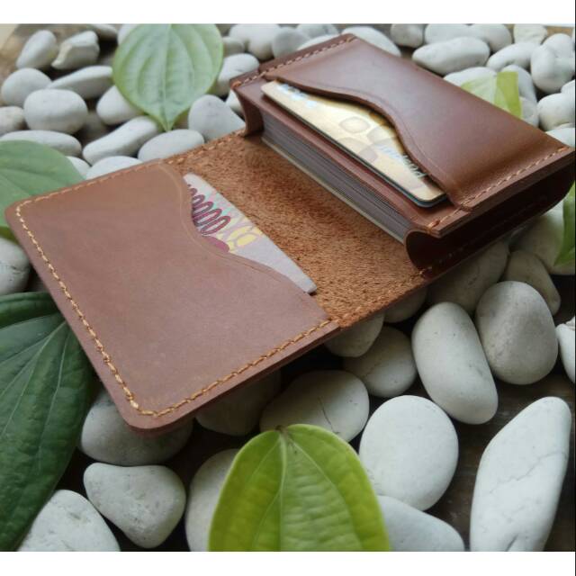 Dompet Kartu Pria Card Holder Bahan Kulit  Card Wallet Simple Wallet Muat 30 Kartu