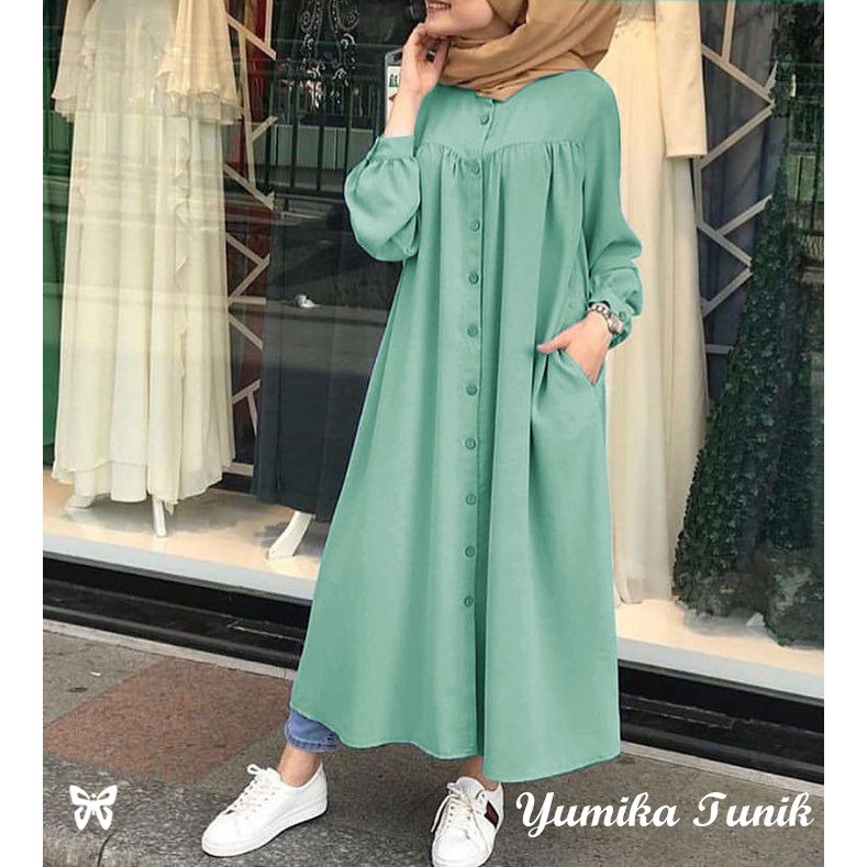 HOPYLOVY - YUMIKA LONG DRESS TUNIK PANJANG WANITA