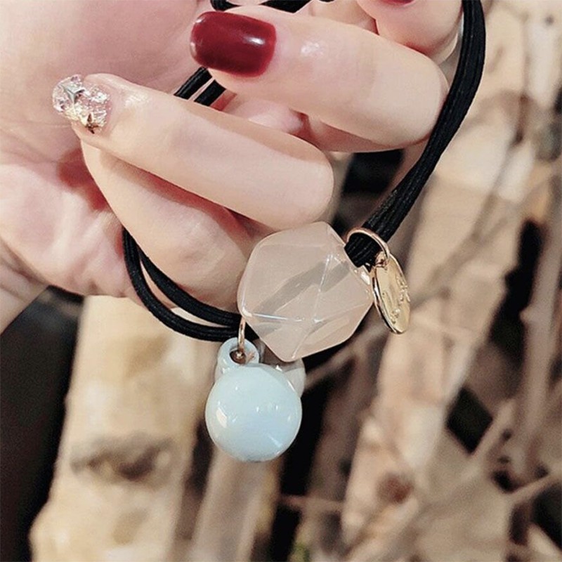 MURMURE.ID | IKAT RAMBUT KOREA SIMPLE MOTIF BULAT KOTAK PERMEN KARET TALI RAMBUT WANITA HA069-7