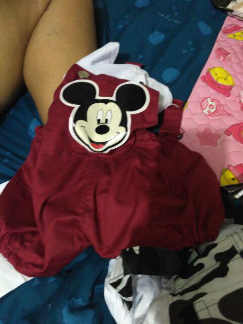 SETELAN anak jumpsuit overall KODOK  MICKEY MOUSE CORDORAY 