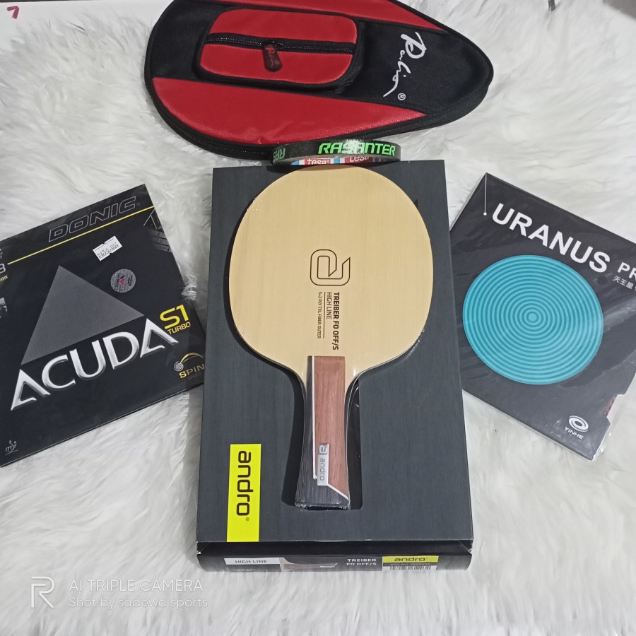PAKET BET PINGPONG TENIS MEJA ANDRO TREIBER FO +ACUDA S1 TURBO SANGAR