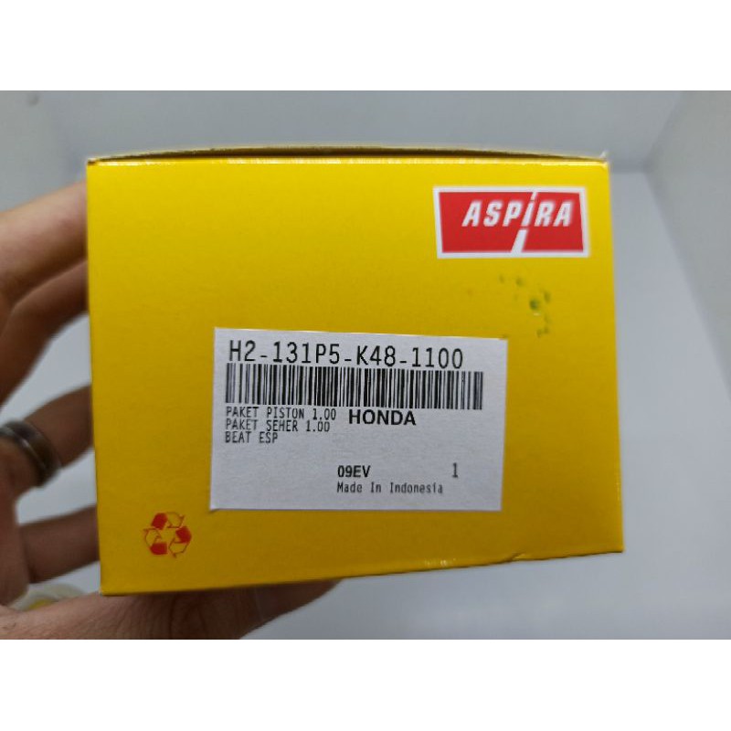 PAKET SEHER PISTON KIT SET HONDA BEAT ESP FI OVERSIZE 0.25 0.50 0.70 100 ASPIRA K48-Oversize 100