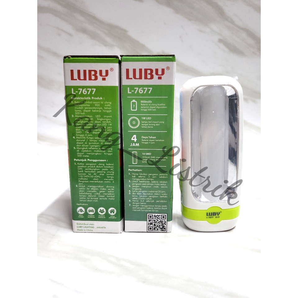 Lampu Emergency Luby L-7677 / Senter Emergency Luby L7677