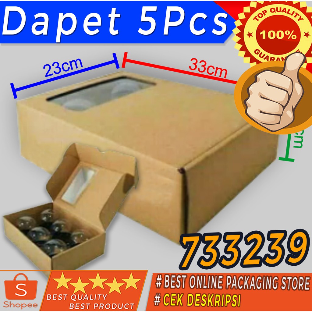 

DUS KUE CANTIK / GIFT BOX ELEGAN / BOX KUE 33X23X9CM 733239 isi 5bh