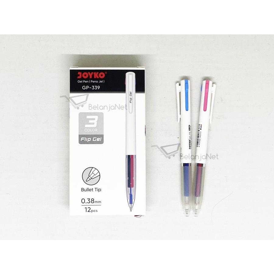 Pulpen Gel | Gel Pen Joyko Flip Gel GP-339 3 Warna 0.38 mm