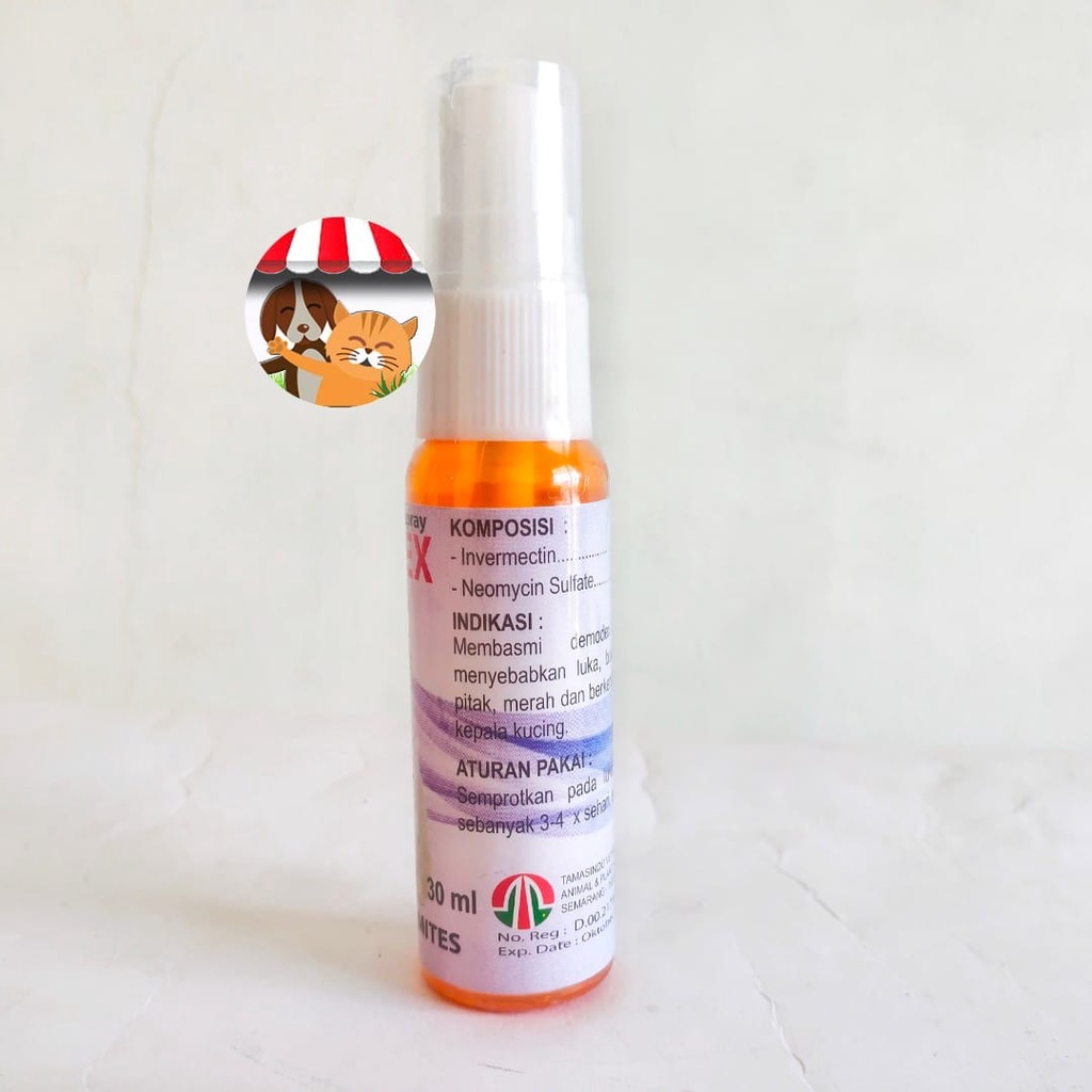 Demodex Spray Cat - Obat Scabies Kucing Anti Kutu Tungau Mites Kudis