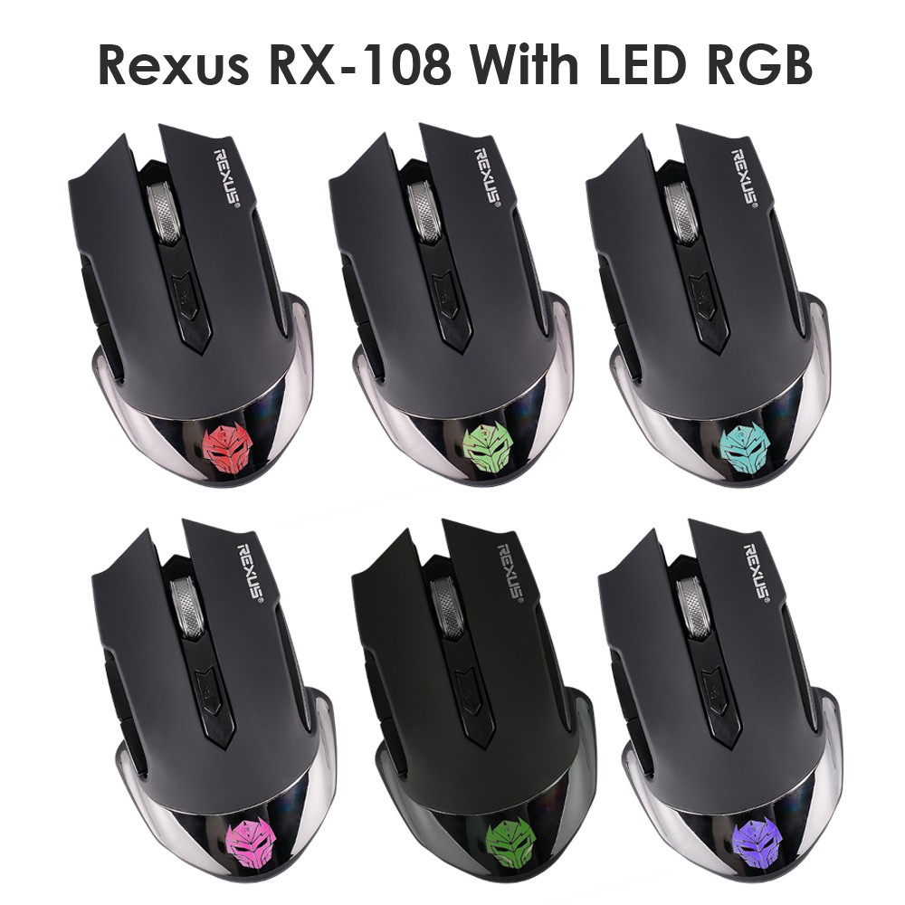 Trend-Rexus RX-108 Mouse Gaming Wireless Rechargerable - Hitam