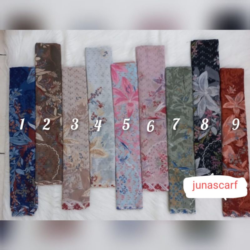 hijab segi empat voal motif premium scarf deenay kw