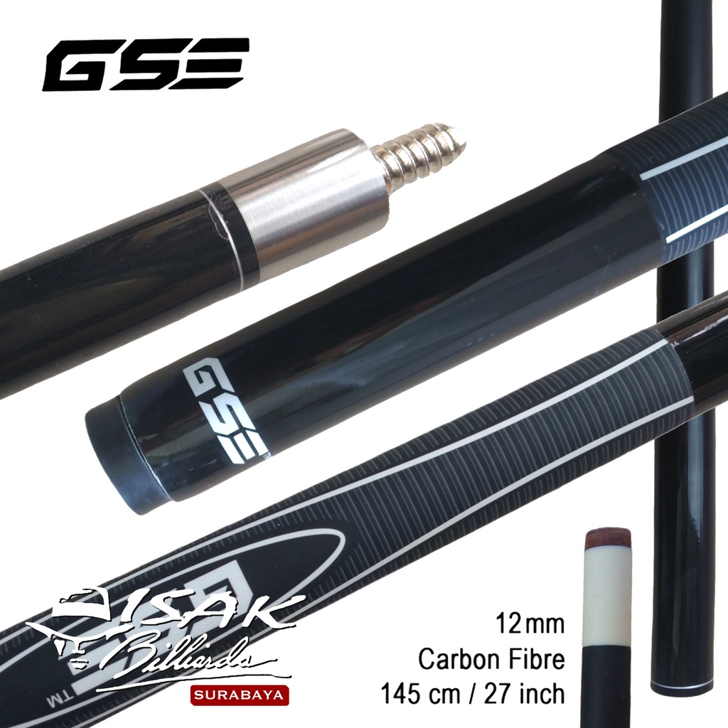 GSE Cue Stick Black | 12 mm Carbon Fibre Shaft