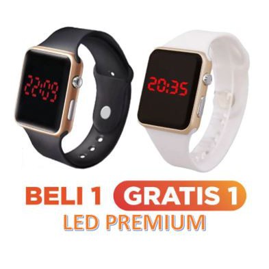 ✅Grosir Jam Senen - BUY 1 GET 1 - Jam Tangan Rubber Strap / LED PREMIUM / Unisex