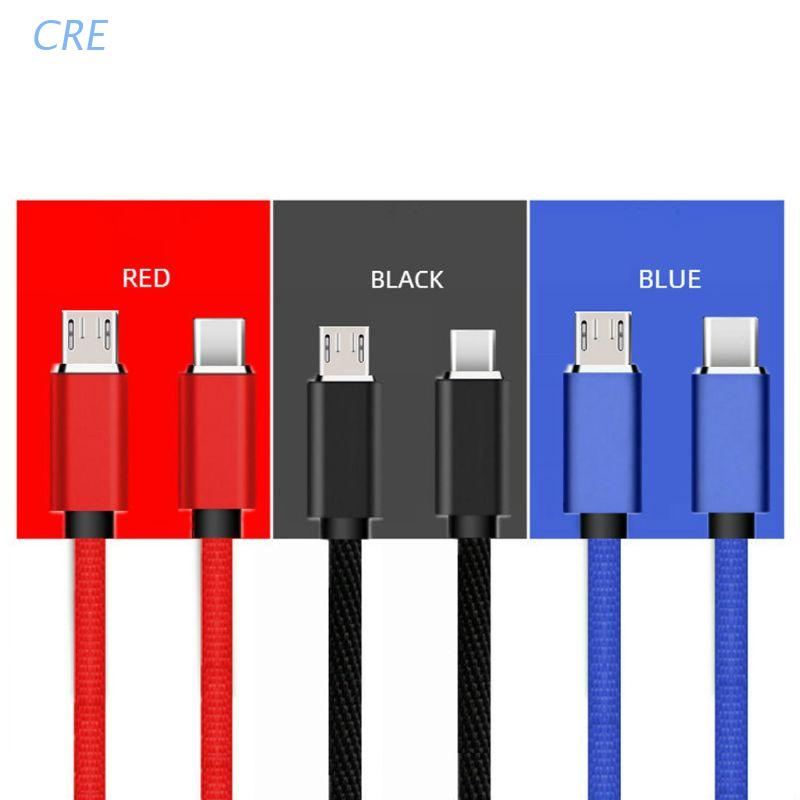 Cre Kabel Data / Charger OTG USB 3.1 Tipe C Male Ke Micro USB Male Untuk Handphone / Tablet / Laptop